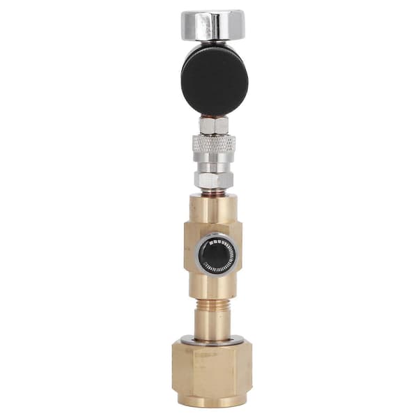 CO2 Cylinder Genopfyldningsadapter Messingforbindelse CGA320 med Aflastningsventil ASA 1500PSI Trykmåler