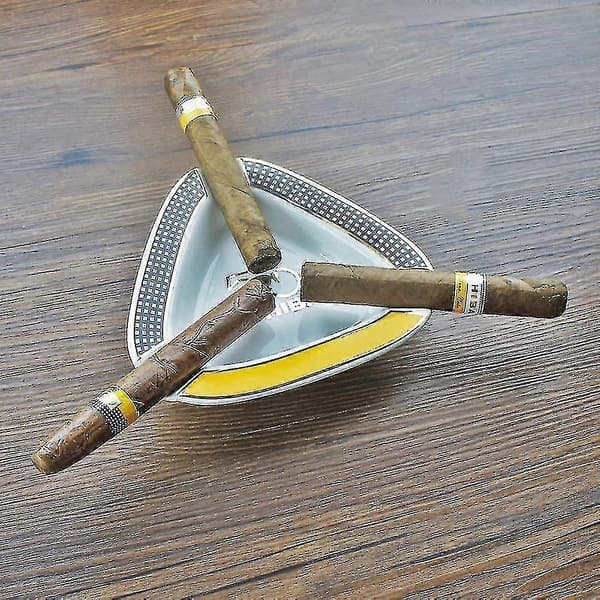 Askkoppar cigarr askkopp triangel stor vila utomhus cigarr askkopp för uteplats/utomhus/inomhus askkopp gul