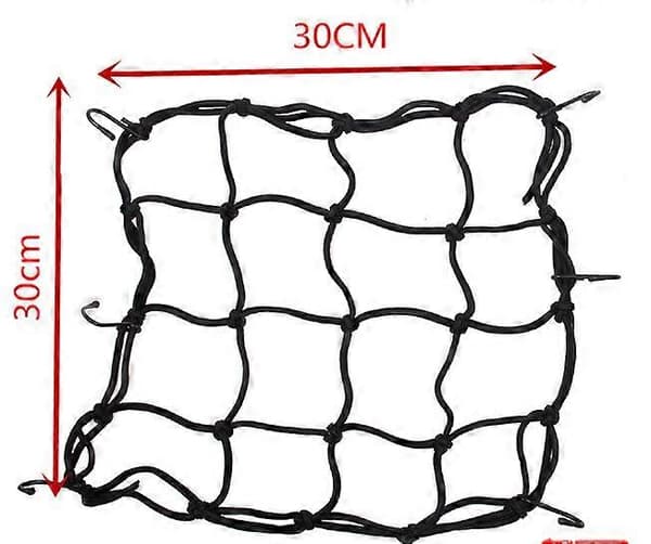 30 x 30 cm sort bagagenet elastisk edderkop med 6 kroge til motorcykel scooter cykel mtb udvidelig