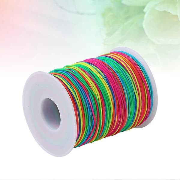 100m Färgglad Rund Elastisk Tråd för DIY Pärlning, Töjbart Snöre för Smyckestillverkning