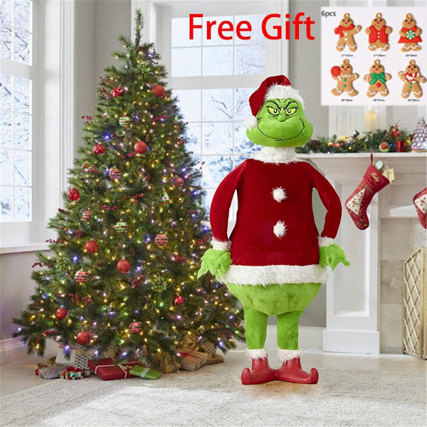 Grinch Juldekoration Realistisk Animerad Grinch Den verklighetstrogna julen Semesterpresent Hemrumsdekoration Barngåvadocka Deep Sapphire