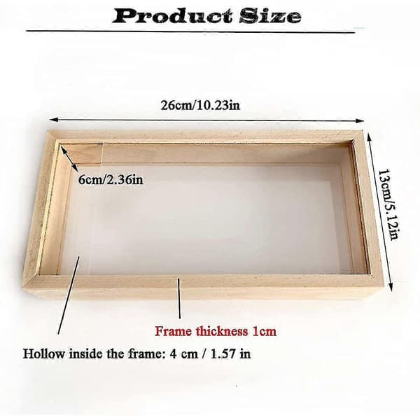 Skyggefotoramme Træ Dobbeltsidet High-definition Akryl Opbevaringsboks Diy Displayboks