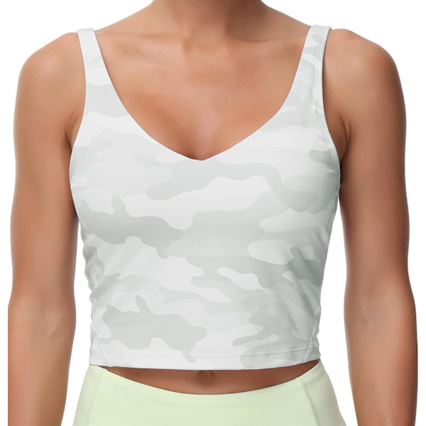 Naisten Camo Longline Urheiluliivit Langaton Pehmustettu Keskituenta Yoga