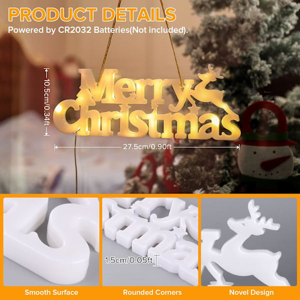 Merry Christmas Letter Sign Led-ljus Batteridriven