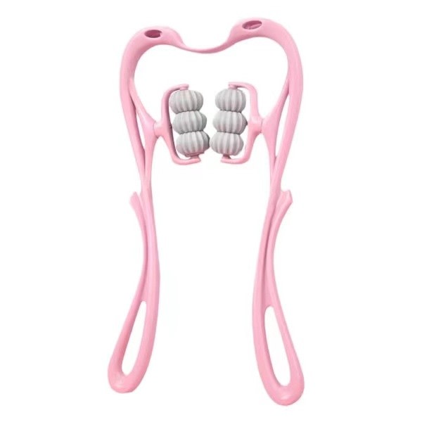 Hand Roller Neck Massager Nacke Skulder Trigger Tryckpunkter pink 1pcs