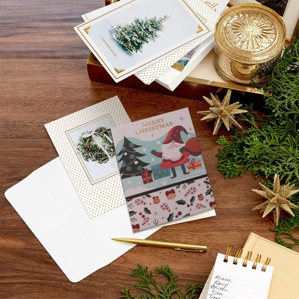Christmas Eske gratulasjonskort Multi-Pack Sett，Vinter style 5