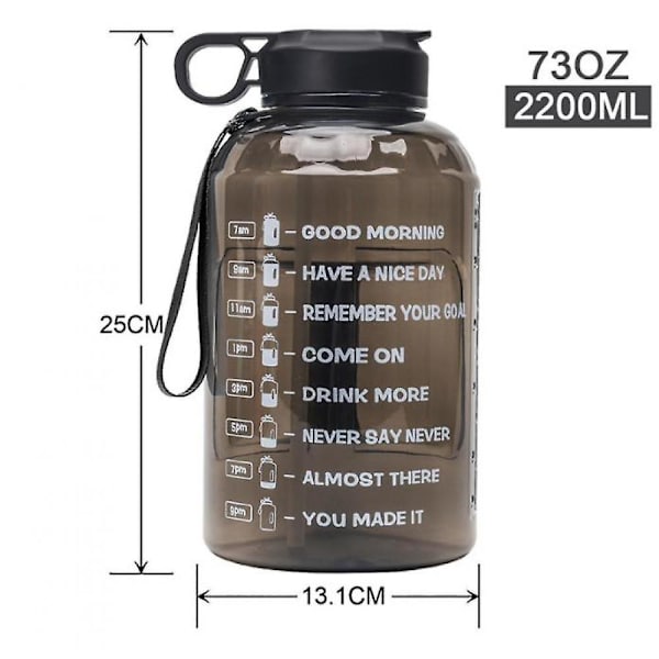 2,2 l Fitness vattenflaska (svart)