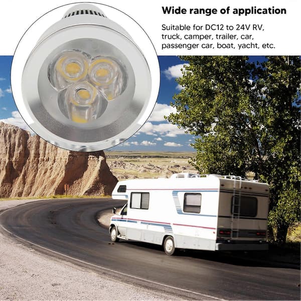 LED RV sengelampe med USB-opladningsport, berøringskontakt, dæmpbart lys til DC 12 til 24V biler, både, sølv