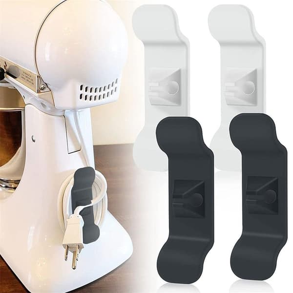 4×Winder sladdhållare för köksmaskiner Organizer sladdar Wrap Black * 2 + white * 2