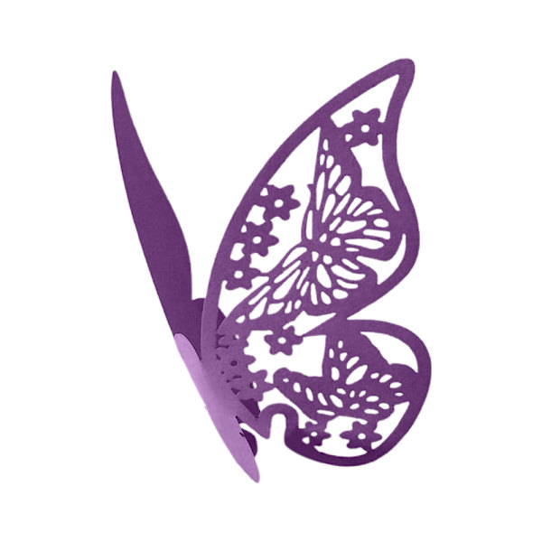 60 stk. Butterfly vinglaskort til bryllup vinglasdekoration White 60PCS