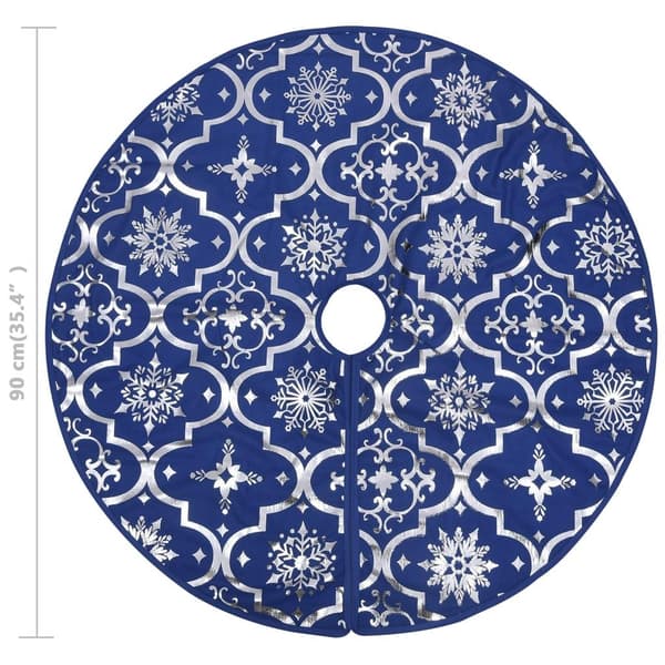 vidaXL Julgranskrage lyxig med blå strumpa 90 cm tyg blue