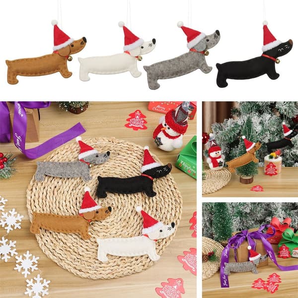 4ST Xmas Pendel Julgran Tillbehör SVART