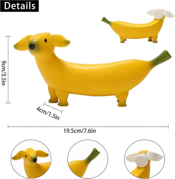 Søde Bananhund Have Statuer Figurer Ornamenter, Kreativ Harpiks