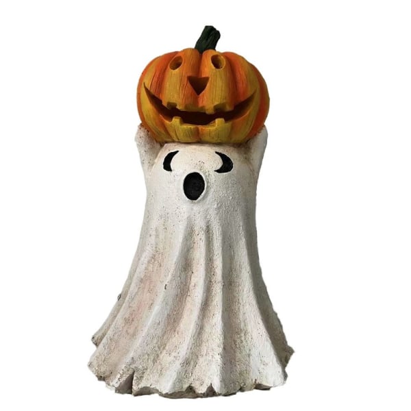 Halloween spöke pumpa harts prydnad spöke håller pumpa