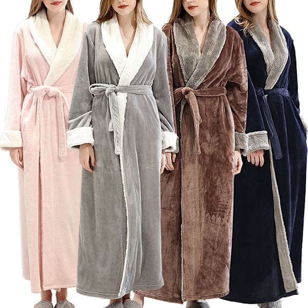 ong Robe Warm Håller badrocken varm Nattlinne Hudvänlig Pink L
