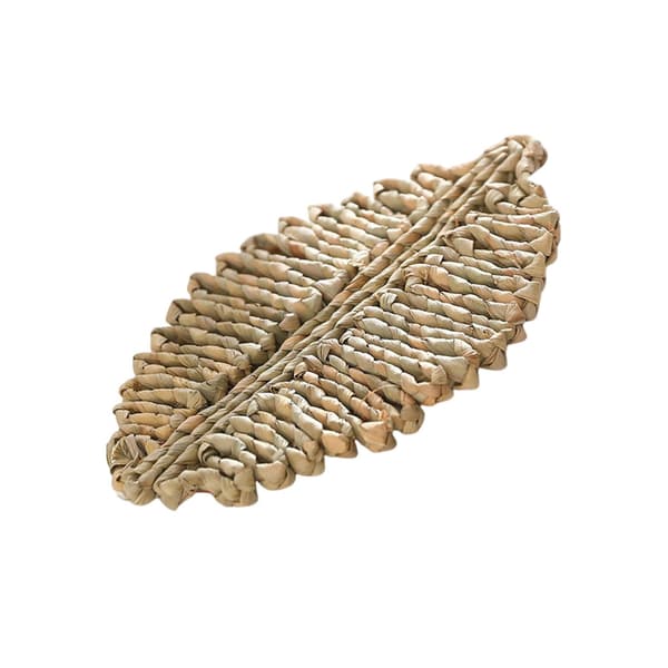 1/2/3/5 Rattan Placemat för Creative Thicken Khaki Leaf Shaped Light Brown 23x16cm 5Set