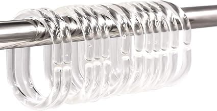 12-pack duschdraperiringar i plast, gardinringar, krok, hängare