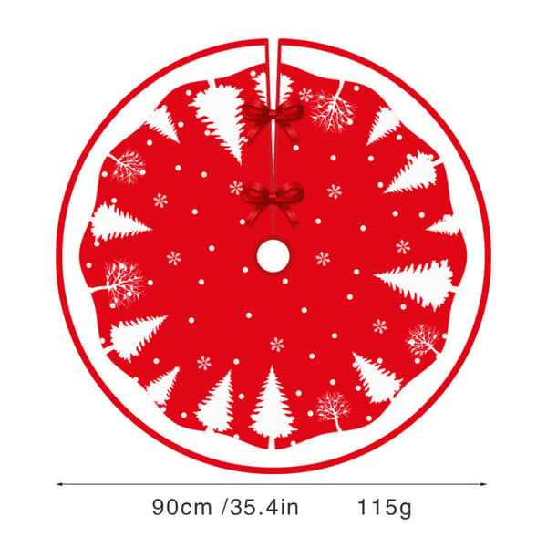 Christmas Tree Skirt, Burlap Tree Kjol med vit paljett style4