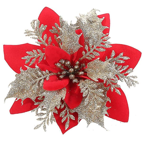 Xmas Glitter Julstjärna Blomma Xmas Tree Hanging R Ornt D