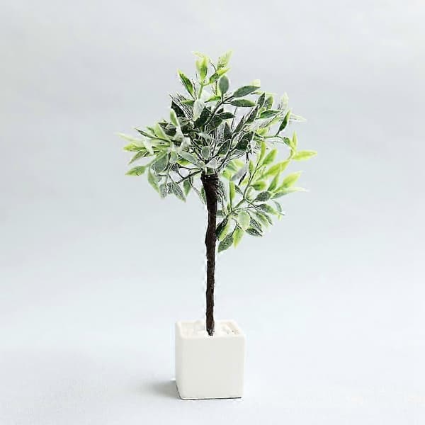 Mini Plant Miniature Potteplanter Bonsai Dekoration Egnet 1:6 1:8 1:12 Tilbehør, Sort