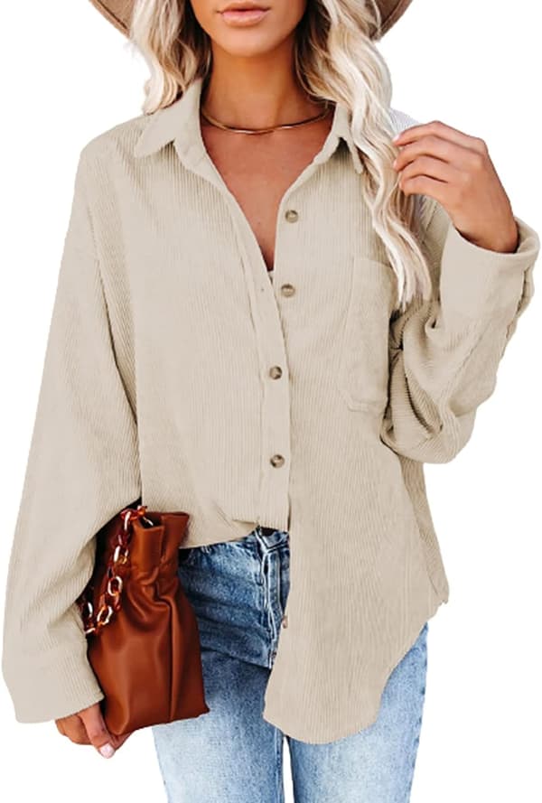 Dame Manchester Button Down-skjorter Boyfriend langærmet