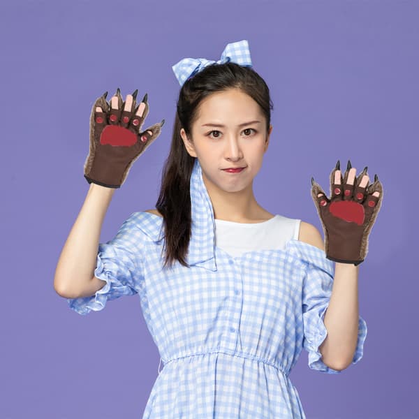 Skeleteen Werewolf Hand Costume Handsker - Grå hårig Wolf Claw