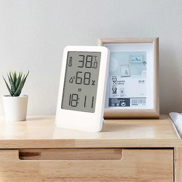 LED digital vekkerklokke med stor LCD-skjerm, digital nattbordsklokke