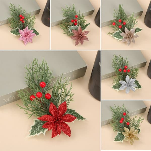 2st Xmas tallbarr konstgjord röd bär RÖD Red