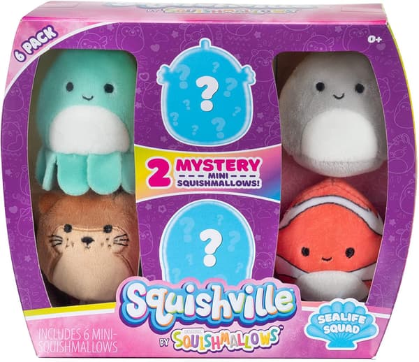 6-Pack Sealife Squad 5cm Mini Squishmallows Gosedjur Mjukisdjur multicolor one size