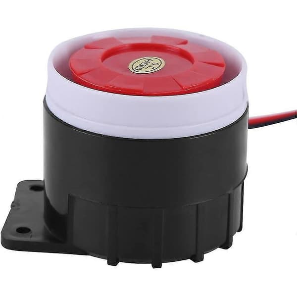 Mini alarmsirene for huset, plast/metall, 110 dB, svart/rød