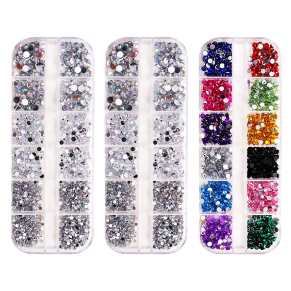 Krystall Nail Art Blandede Flatbacks Rhinestones
