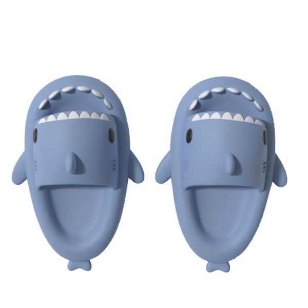 Baby söt tecknad haj dusch toddler tofflor blue 16cm