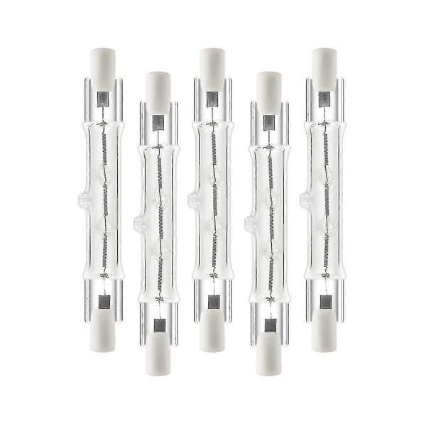 5-pak R7s 118mm 300w 230v, r7s Halogen Lineær Lyspære, Dimbar Halogenlampe For Byggearbeid