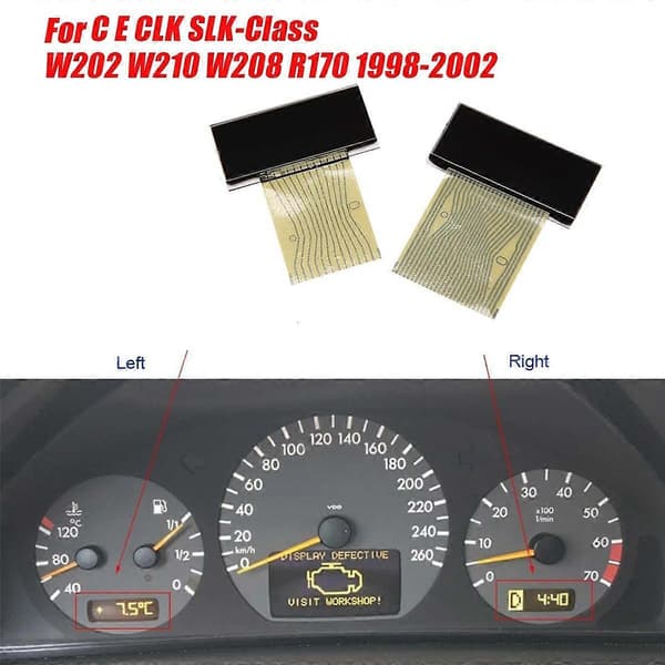 1Par Dashboard LCD-skærm til C E CLK -Klasse W202 W210 W208 R170 1998-2002 Aircondition Informationsdisplay