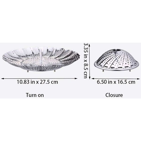 L-Justerbar Rostfri Steel Steamer Insert, Vegetabilisk Steamer, Col
