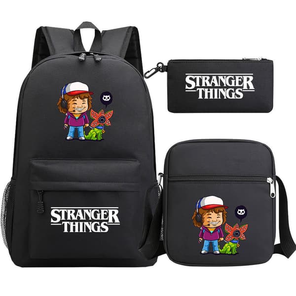 Stranger Things Rygsæk 3-delt Sæt Student Skole Taske Canvas Taske 36 36 3PCS/Set