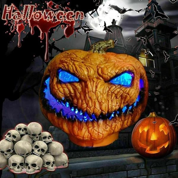 Halloween Decor Led Pumpkin Light Up Outdoor Skrämmande plastpumpalykta Halloween Decor prydnad