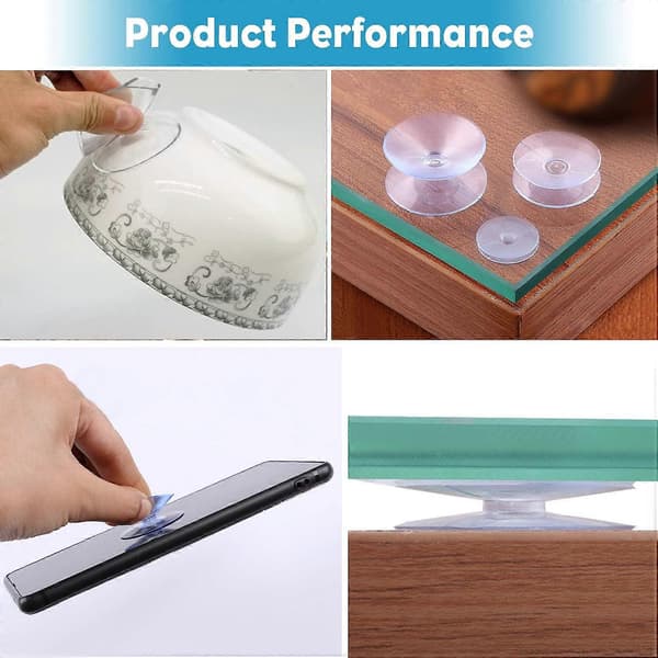 30-pack dubbelsidiga sugkoppar 3 cm genomskinlig PVC-plast för glasbordsspegel