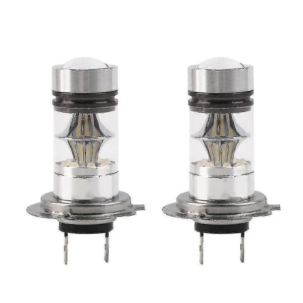 2 stk H7 6000k 100w LED 20-smd Projektor Tåkelys Kjørelys DRL Lyspærer HID