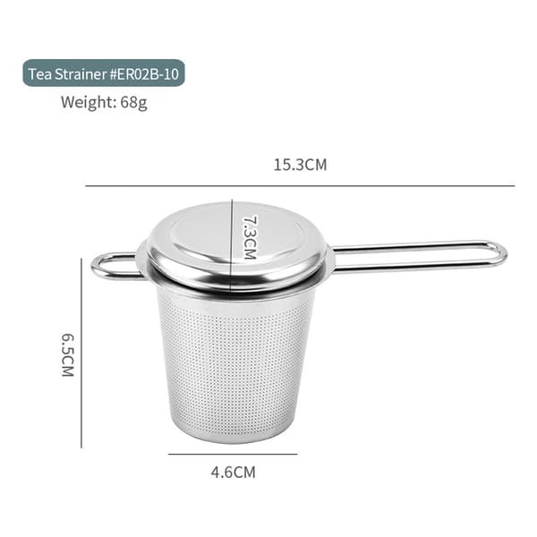 Teinfuser, 304 rustfritt stål tesil med lokk og sammenleggbar