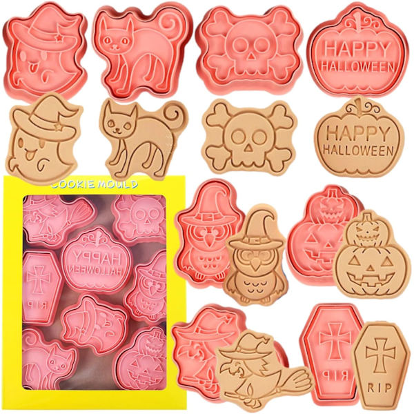 Halloween Cookie Cutter Sett - 8 stk plastformer