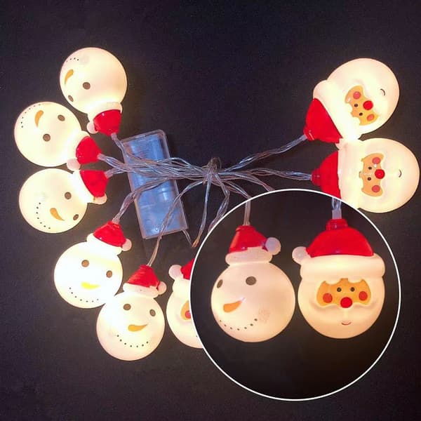 Christmas Snowman String Lights, LED Christmas Snowman Dekorasjon String Lights 2 Modus Christmas String Lights for Hjem Hage Julefest