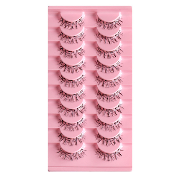 Clear-Band lösögonfransar Cat-Eyes Wispy Natural Faux Mink Fransar Lätt volym Korta falska ögonfransar Manga Fransar D