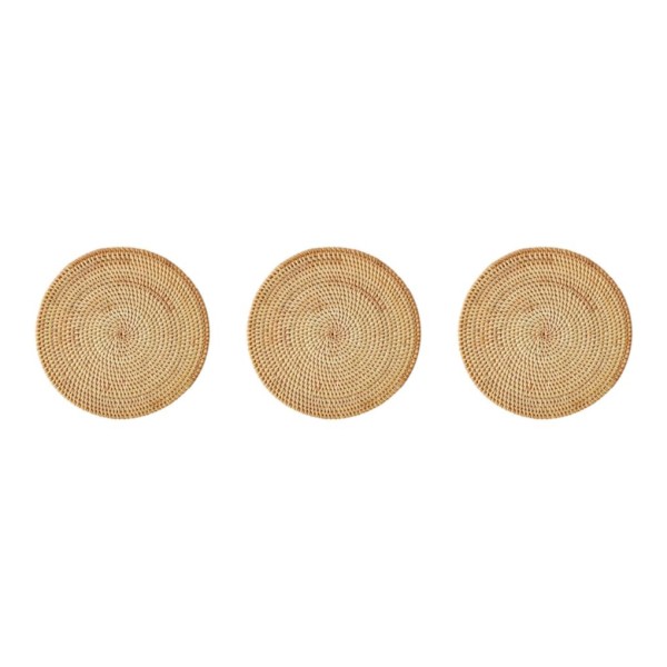 1/2/3/5 Rattan Placemat för Creative Thicken Khaki Leaf Shaped Light Brown 20x2cm 3Set