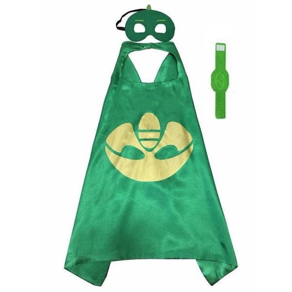 Pyjamashjältarna, PJ masks - Mantel, ögonmask och armband green PJ Masks Gekko -grön