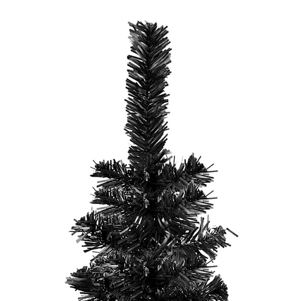 vidaXL Smalt plastjuletre med LED og kuler svart 150 cm Svart