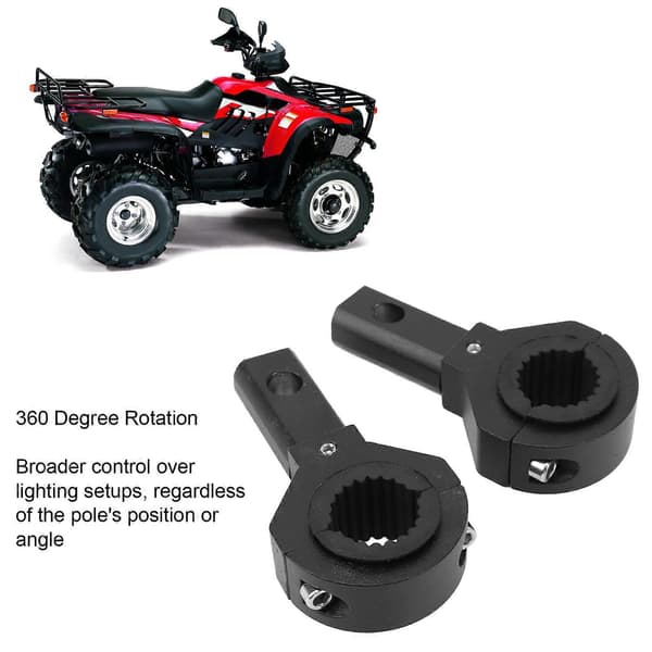 Par med 0,75 tommer 1,18 tommer ATV UTV lysstangfester 360 graders roterende faste robuste rørburklemmer