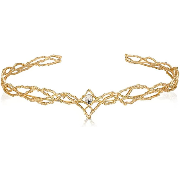 Rhinestone Circlet Krone Hovedbeklædning med Elverører Udklædning Halloween