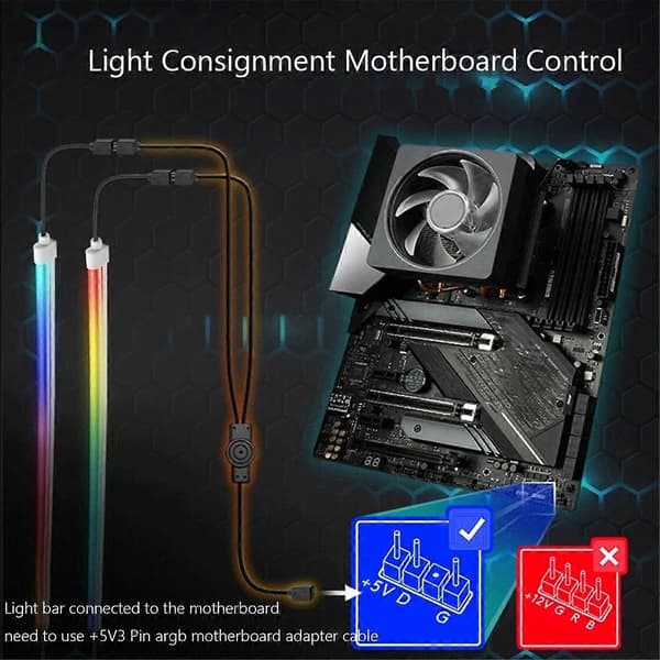 ARGB LED Lysstribe 5V 3 PIN ARGB Aura Fleksibel LED Bånd Lys Neon Computer Lampe Stribe Indretning til PC Kabinet Bundkort