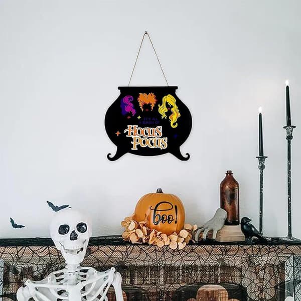 Halloween Dekor Hocus Pocus Dørskilt, Halloween Dekor Hocus Pocus Dekor